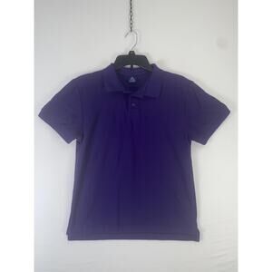 Access Polo Shirt Boys XL 18/20 Purple Solid Short Sleeve School Uniform Casual